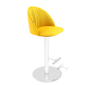 Барный стул SHT-ST35-1 / SHT-S128 (имперский жёлтый/хром/белый муар) в Ангарске