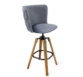 Барный стул SHT-ST36-3 / SHT-S93 (нейтральный серый/браш.коричневый/черный муар) в Ангарске