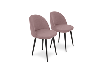Комплект из 2-х обеденных стульев Лайт розовый черные ножки в Ангарске