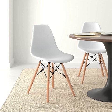 Комплект обеденных стульев 4 шт. BRABIX "Eames CF-010", пластик белый, опоры дерево/металл, 532630, 2033A в Ангарске - изображение 9