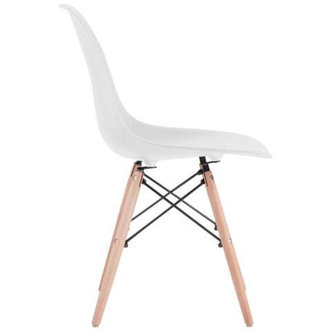 Комплект обеденных стульев 4 шт. BRABIX "Eames CF-010", пластик белый, опоры дерево/металл, 532630, 2033A в Ангарске - изображение 12