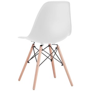 Комплект обеденных стульев 4 шт. BRABIX "Eames CF-010", пластик белый, опоры дерево/металл, 532630, 2033A в Ангарске - предосмотр