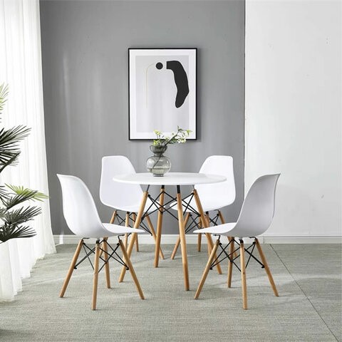 Комплект обеденных стульев 4 шт. BRABIX "Eames CF-010", пластик белый, опоры дерево/металл, 532630, 2033A в Ангарске - изображение 7
