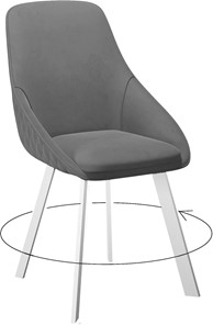 Обеденный стул 246 Поворотный, Микровелюр Z28 Темно-серый / опоры белые в Ангарске