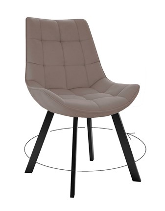 Обеденный стул 263 Поворотный, Микровелюр B5 Latte / опоры черные в Ангарске - изображение