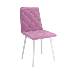 Обеденный стул Антика, велюр тенерифе розовый/Цвет металл белый в Братске