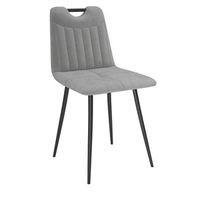 Обеденный стул Брандо, велюр тенерифе грей/Цвет металл черный в Ангарске