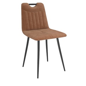 Обеденный стул Брандо, велюр тенерифе корица/Цвет металл черный в Ангарске