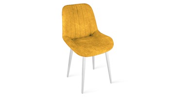 Обеденный стул Марвел Исп. 2 К1С (Белый матовый/Микровелюр Wellmart Yellow) в Ангарске