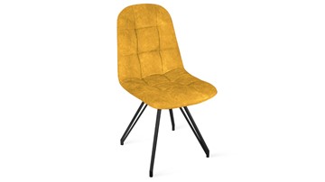 Кухонный стул Райс К4 (Черный муар/Микровелюр Wellmart Yellow) в Ангарске