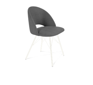Обеденный стул SHT-ST34 / SHT-S37 (платиново-серый/белый муар) в Ангарске
