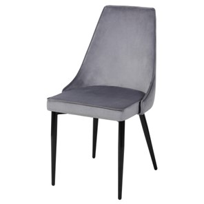 Мягкий дизайнерский стул Лорд СРП-071 Эмаль черная Веллюто серый в Ангарске