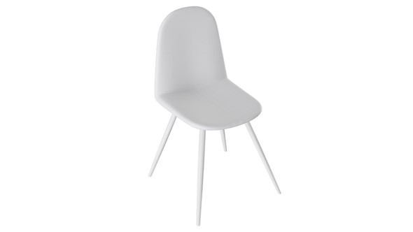 Обеденный стул Марли (конус Т3), Белый муар/Кожзам Белый в Ангарске - изображение