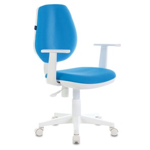 Компьютерное кресло Brabix Fancy MG-201W (с подлокотниками, пластик белый, голубое) 532411 в Ангарске - предосмотр