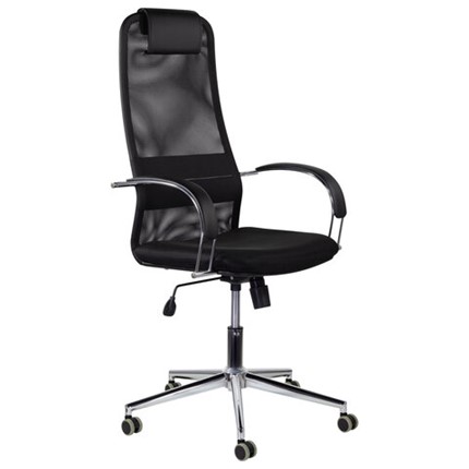 Компьютерное кресло Brabix Premium Pilot EX-610 CH (хром, ткань-сетка, черное) 532417 в Ангарске - изображение