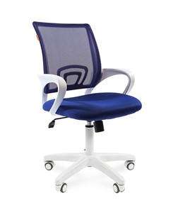 Кресло CHAIRMAN 696 white, ткань, цвет синий в Братске