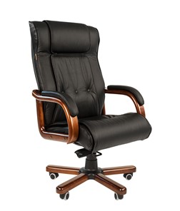 Офисное кресло CHAIRMAN 653 кожа черная в Ангарске - предосмотр
