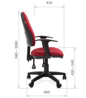 Кресло компьютерное CHAIRMAN 661 Ткань стандарт 15-11 красная в Иркутске - изображение 2
