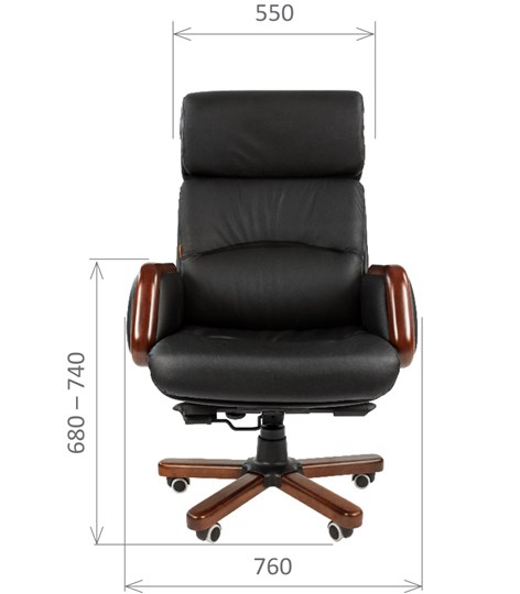 Кресло CHAIRMAN 417 кожа черная в Ангарске - изображение 1