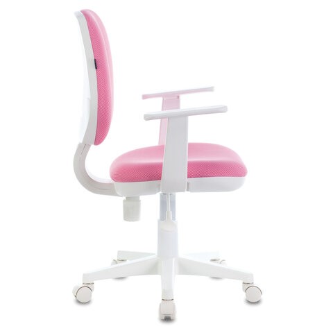 Компьютерное кресло Brabix Fancy MG-201W (с подлокотниками, пластик белый, розовое) 532409 в Братске - изображение 1
