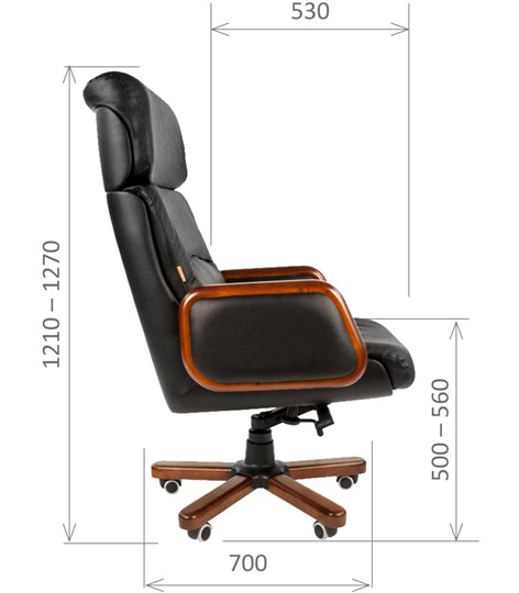 Кресло CHAIRMAN 417 кожа черная в Ангарске - изображение 2