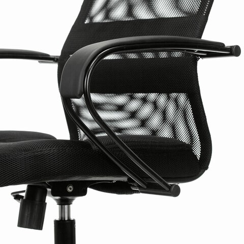 Кресло офисное Brabix Premium Stalker EX-608 PL (ткань-сетка/кожзам, черное) 532090 в Братске - изображение 8