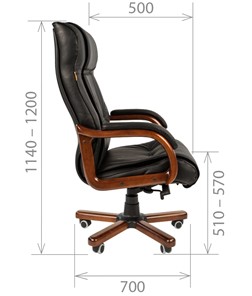 Офисное кресло CHAIRMAN 653 кожа черная в Ангарске - предосмотр 2
