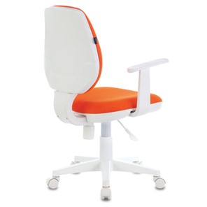 Кресло офисное Brabix Fancy MG-201W (с подлокотниками, пластик белый, оранжевое) 532410 в Ангарске - предосмотр 2