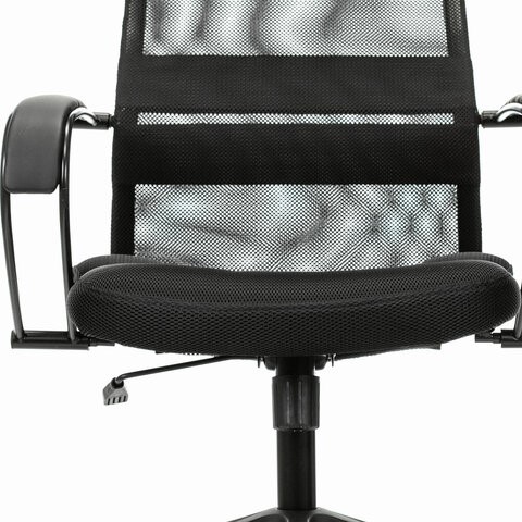 Кресло офисное Brabix Premium Stalker EX-608 PL (ткань-сетка/кожзам, черное) 532090 в Братске - изображение 10