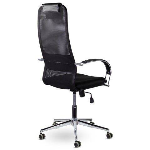 Компьютерное кресло Brabix Premium Pilot EX-610 CH (хром, ткань-сетка, черное) 532417 в Ангарске - изображение 3