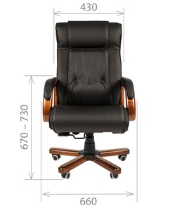 Офисное кресло CHAIRMAN 653 кожа черная в Братске - предосмотр 1
