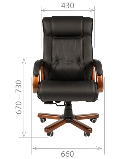 Офисное кресло CHAIRMAN 653 кожа черная в Ангарске - изображение 1