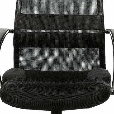Кресло офисное Brabix Premium Stalker EX-608 PL (ткань-сетка/кожзам, черное) 532090 в Братске - изображение 6