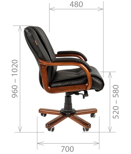 Кресло CHAIRMAN 653M кожа черная в Братске - изображение 2