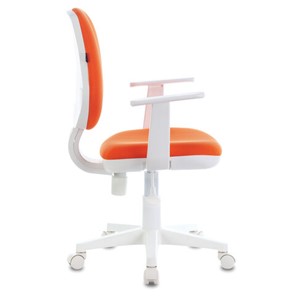 Кресло офисное Brabix Fancy MG-201W (с подлокотниками, пластик белый, оранжевое) 532410 в Ангарске - предосмотр 1