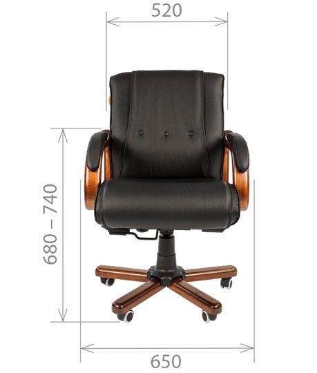 Кресло CHAIRMAN 653M кожа черная в Братске - изображение 1