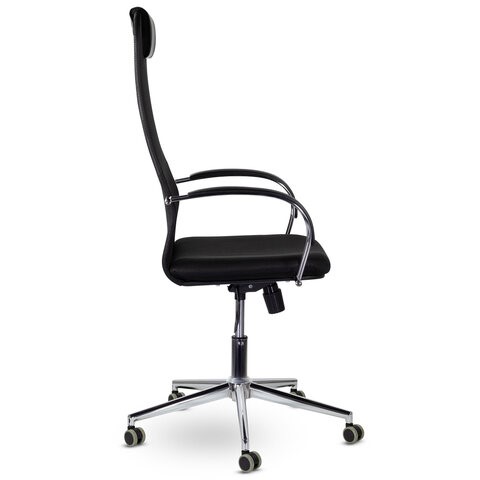 Компьютерное кресло Brabix Premium Pilot EX-610 CH (хром, ткань-сетка, черное) 532417 в Братске - изображение 1