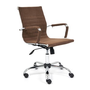Кресло компьютерное URBAN-LOW флок, коричневый, арт.14446 в Ангарске - предосмотр