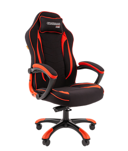 Кресло игровое CHAIRMAN GAME 28 Полиэстер комбинированная ткань красный/черный в Ангарске