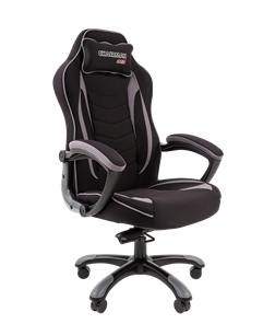 Кресло игровое CHAIRMAN GAME 28 Полиэстер комбинированная ткань серый/черный в Ангарске