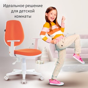 Кресло офисное Brabix Fancy MG-201W (с подлокотниками, пластик белый, оранжевое) 532410 в Ангарске - предосмотр 5