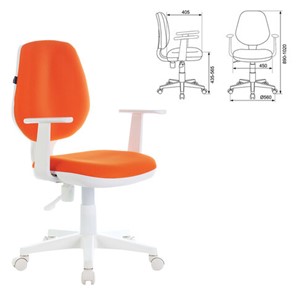 Кресло офисное Brabix Fancy MG-201W (с подлокотниками, пластик белый, оранжевое) 532410 в Ангарске - предосмотр 3