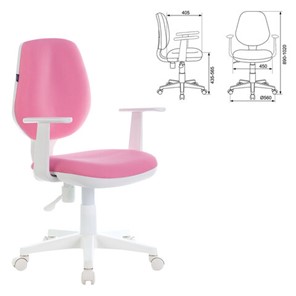 Компьютерное кресло Brabix Fancy MG-201W (с подлокотниками, пластик белый, розовое) 532409 в Братске - предосмотр 3