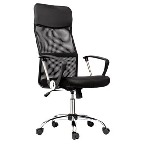 Кресло офисное BRABIX "Flash MG-302", с подлокотниками, хром, черное, 530867 в Братске - предосмотр