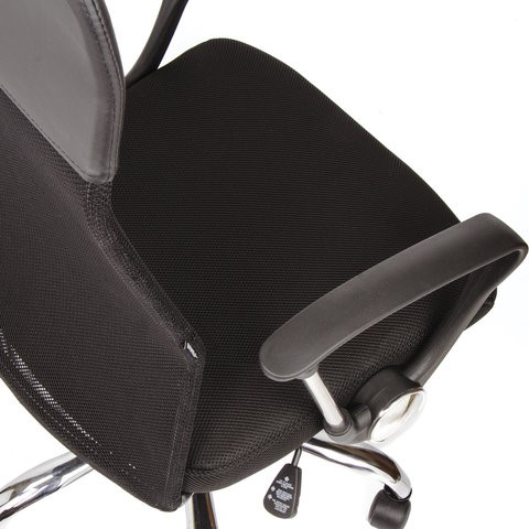 Кресло офисное BRABIX "Flash MG-302", с подлокотниками, хром, черное, 530867 в Братске - изображение 9