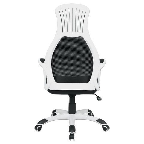 Офисное кресло Brabix Premium Genesis EX-517 (пластик белый, ткань/экокожа/сетка черная) 531573 в Ангарске - изображение 4
