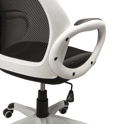 Офисное кресло Brabix Premium Genesis EX-517 (пластик белый, ткань/экокожа/сетка черная) 531573 в Ангарске - изображение 5