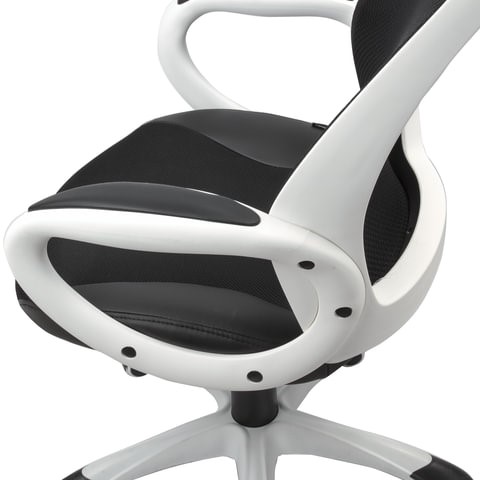 Офисное кресло Brabix Premium Genesis EX-517 (пластик белый, ткань/экокожа/сетка черная) 531573 в Ангарске - изображение 6