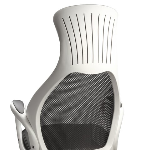 Офисное кресло Brabix Premium Genesis EX-517 (пластик белый, ткань/экокожа/сетка черная) 531573 в Ангарске - изображение 7