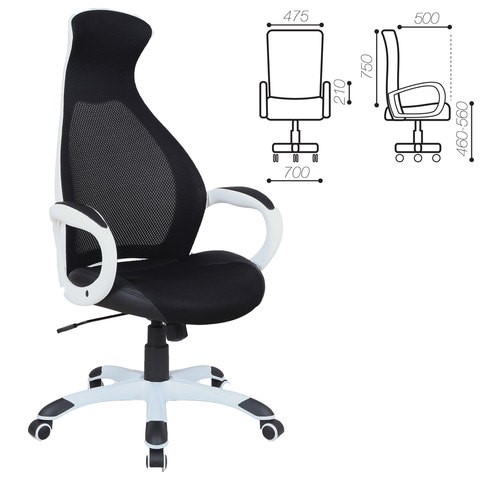 Офисное кресло Brabix Premium Genesis EX-517 (пластик белый, ткань/экокожа/сетка черная) 531573 в Ангарске - изображение 1